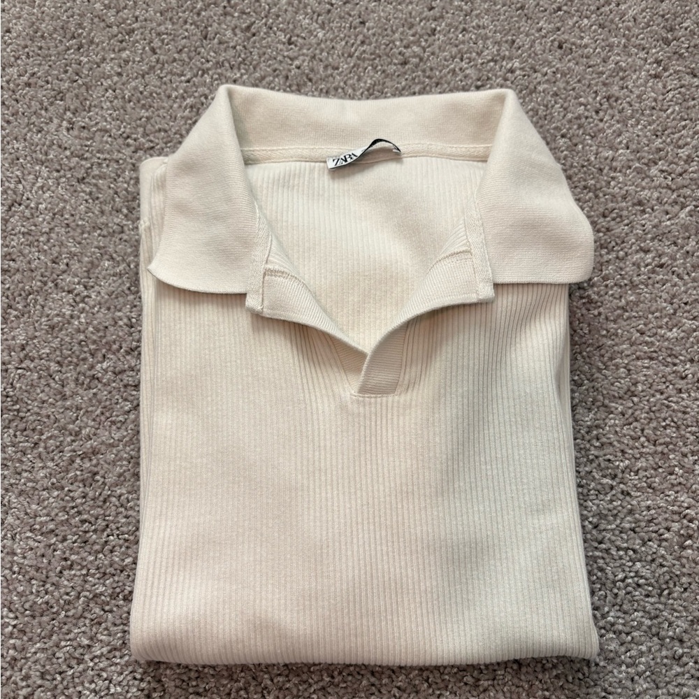 Zara Men Cream Polo Shirt